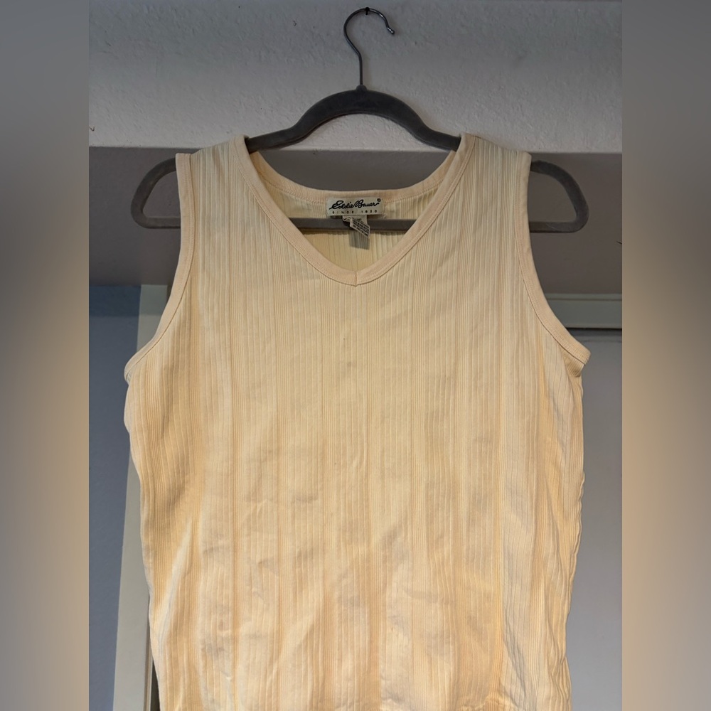 Eddie Bauer Ribbed pale Yellow Tank Top